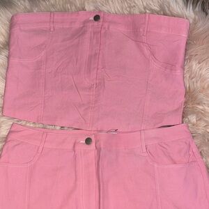 Fashion Nova Pink Two-Piece Skirt Set